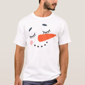 Cute Happy Snowman Face Holiday T-shirt (Voorkant)