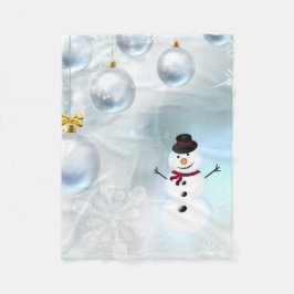 Cute Happy Snowman Fleece Deken