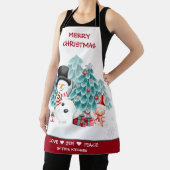 Cute Happy Snowman-kerstpromotie Schort (Insitu)