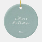 Cute Happy Snowman Winter Blue Kerstmis Keramisch Ornament (Achterkant)