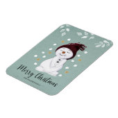 Cute Happy Snowman Winter Blue Kerstmis Magneet (Linkerzijde)