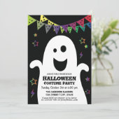 Cute Happy Spooky Ghost Halloween Costume Party Kaart (Staand voorkant)