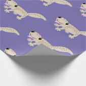 Cute happy spotted tan gecko cartoon cadeaupapier (Hoek)