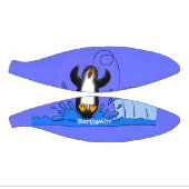 Cute happy springing pinguin cartoon illustratie basketbal (Panelen)
