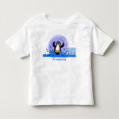 Cute happy springing pinguin cartoon illustratie kinder shirts (Voorkant)