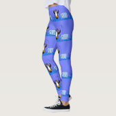 Cute happy springing pinguin cartoon illustratie leggings (Links)
