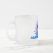 Cute happy springing pinguin cartoon illustratie matglas koffiemok (Links)