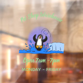 Cute happy springing pinguin cartoon illustratie raamsticker (Vel 2)