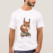 Cute Happy Squirrel Eating Lunch From Bento Boxes T-shirt (Voorkant)