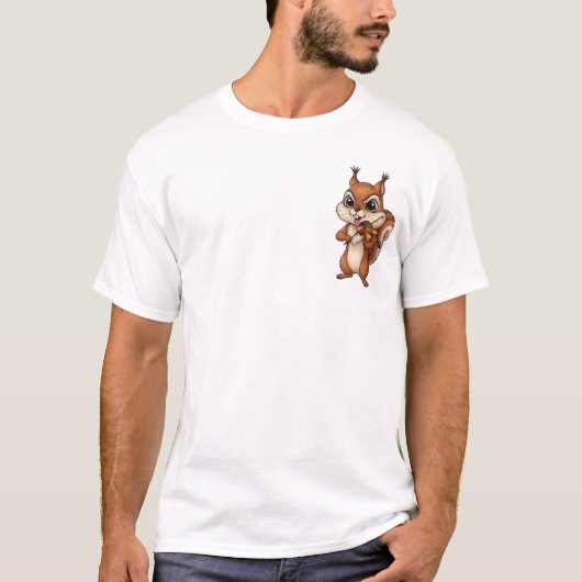 Cute Happy Squirrel Playing Violin Musical Cartoon T-shirt (Voorkant)