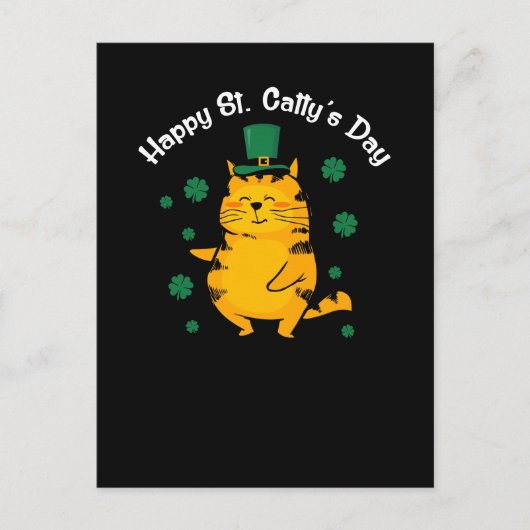 Cute Happy St. Catty's Day for St. Patty Briefkaart (Voorkant)