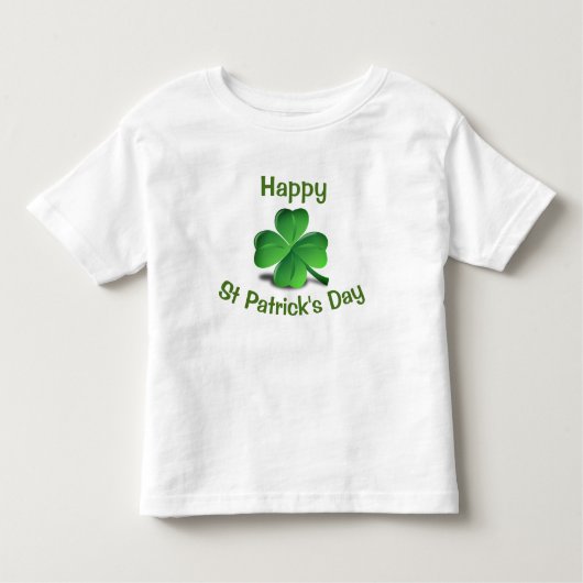 Cute Happy St Patricks Day Green Shamrock Kinder Shirts (Voorkant)