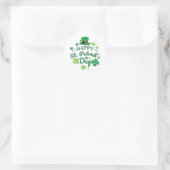 Cute Happy St. Patrick's Day Lucky Celebrate Print Ronde Sticker (Tas)