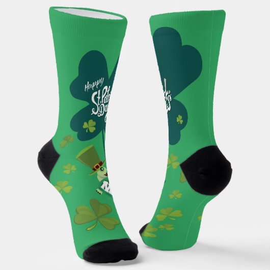 Cute Happy St. Patrick's Day MaJk Turtle Sokken (Gebogen)