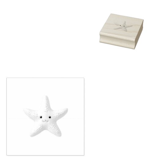 Cute Happy Starfish Rubberstempel (Gestempeld)