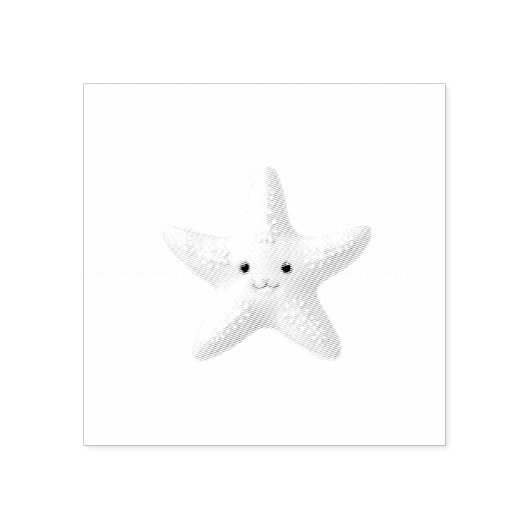 Cute Happy Starfish Rubberstempel (Afrduk)