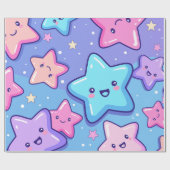Cute Happy Stars Cadeaupapier (Vlak)