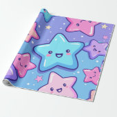 Cute Happy Stars Cadeaupapier (Uitgerold)