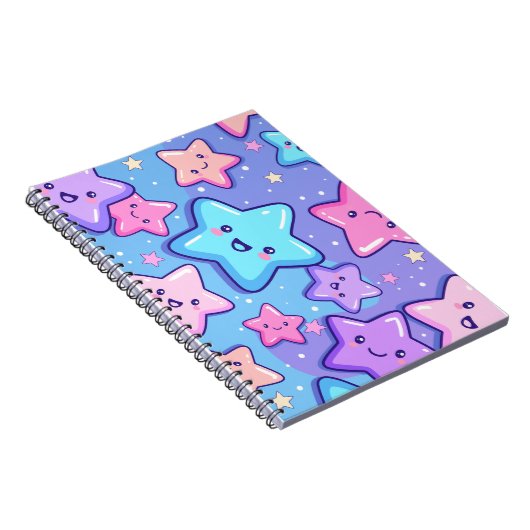 Cute Happy Stars  Notitieboek (Rechterzijde)