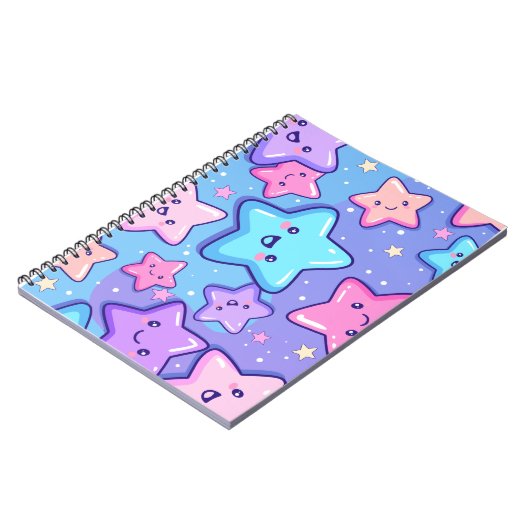 Cute Happy Stars  Notitieboek (Linkerzijde)