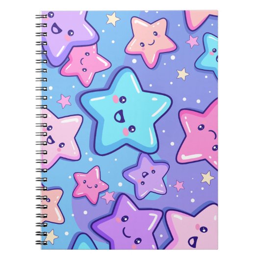 Cute Happy Stars  Notitieboek (Voorkant)