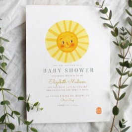 Cute Happy Sun Baby shower Invitation Kaart