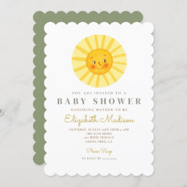 Cute Happy Sun Baby shower Invitation Kaart