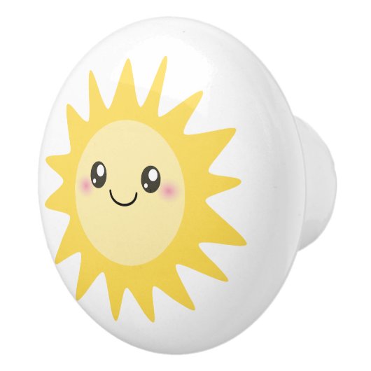 Cute Happy Sun cartoon - kwekerijdecor Keramische Knop (Rechts)