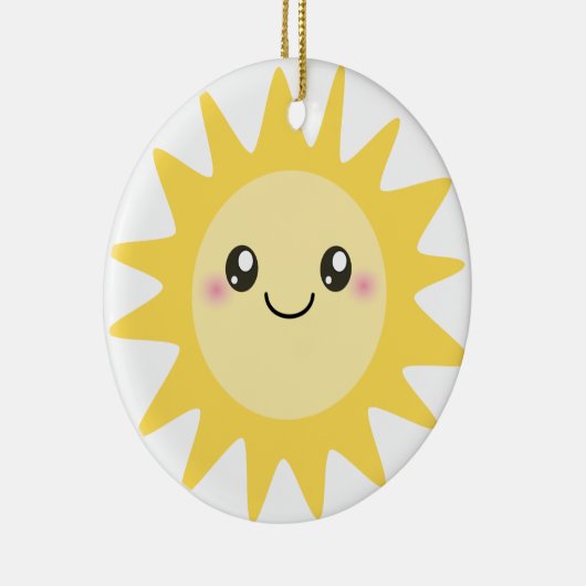 Cute Happy Sun Keramisch Ornament (Rechts)