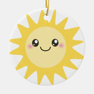 Cute Happy Sun Keramisch Ornament