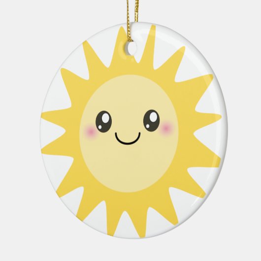 Cute Happy Sun Keramisch Ornament (Links)