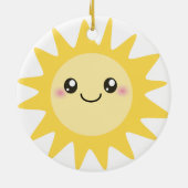 Cute Happy Sun Keramisch Ornament (Achterkant)