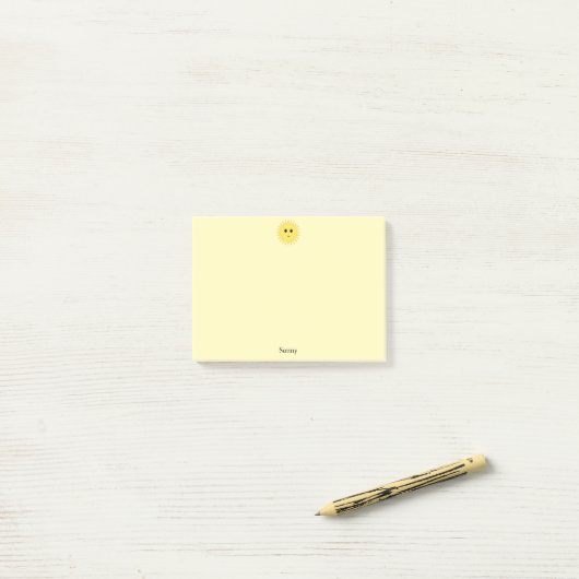 Cute Happy Sun op gele achtergrond Post-it® Notes (Op bureau)