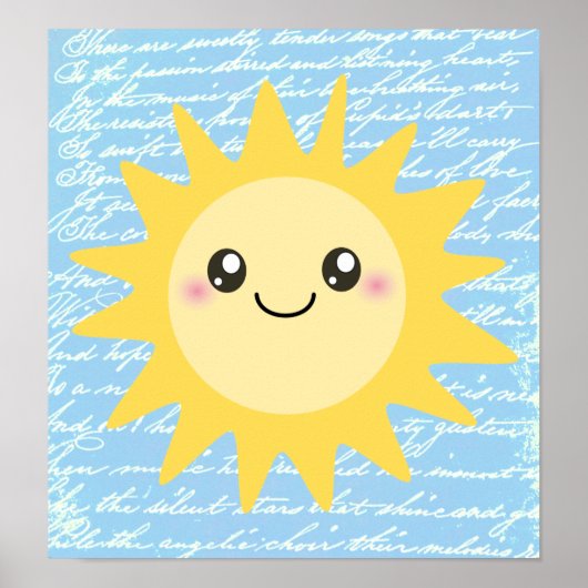 Cute Happy Sun Poster (Voorkant)