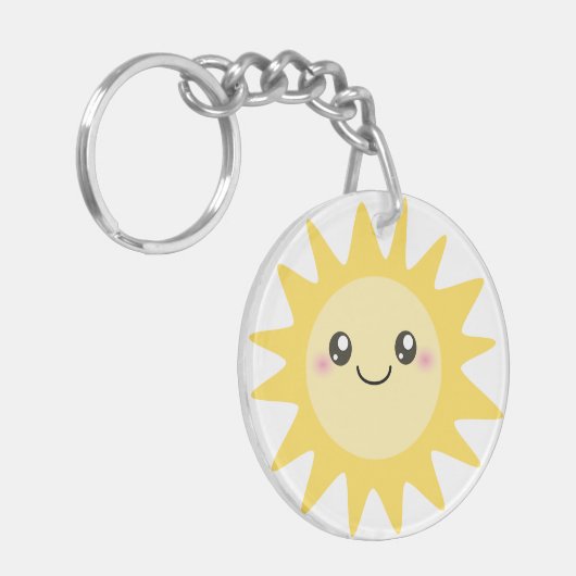 Cute Happy Sun Sleutelhanger (Voorkant Links)