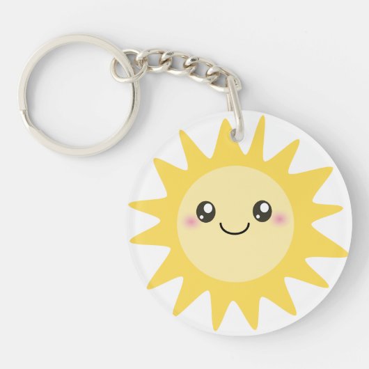 Cute Happy Sun Sleutelhanger (Voorkant)