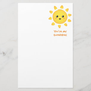 Cute Happy Sun Sunshine voor kinderen Briefpapier