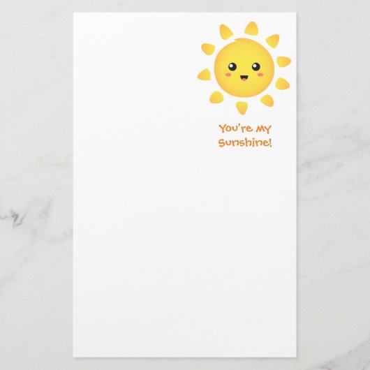 Cute Happy Sun Sunshine voor kinderen Briefpapier (Voorkant)