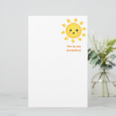 Cute Happy Sun Sunshine voor kinderen Briefpapier (Staand voorkant)