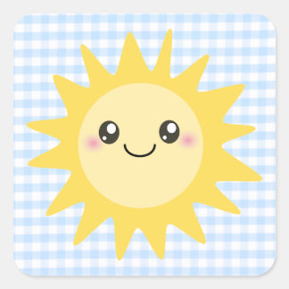 Cute Happy Sun Vierkante Sticker