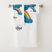 Cute happy sun wolwolk regenboog cartoon bad handdoek (Insitu)