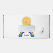 Cute happy sun wolwolk regenboog cartoon bureaumat (Keyboard & Muis)