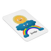 Cute happy sun wolwolk regenboog cartoon magneet (Rechterzijde)