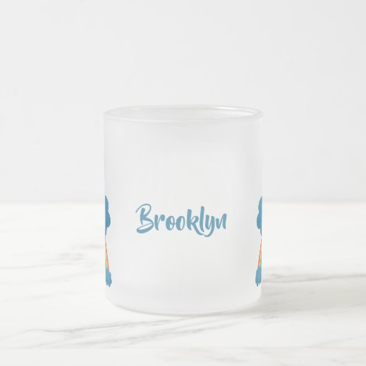 Cute happy sun wolwolk regenboog cartoon matglas koffiemok (Center)