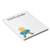Cute happy sun wolwolk regenboog cartoon notitieblok (Schuin)