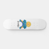 Cute happy sun wolwolk regenboog cartoon persoonlijk skateboard (Horizontaal)
