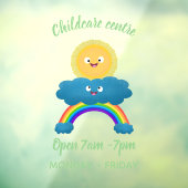 Cute happy sun wolwolk regenboog cartoon raamsticker (Vel 3)