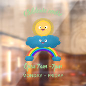 Cute happy sun wolwolk regenboog cartoon raamsticker (Vel 2)