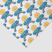 Cute happy sun wolwolk regenboog cartoon tissuepapier (Detail)