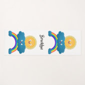 Cute happy sun wolwolk regenboog cartoon yogamat (Voorkant (horizontaal))